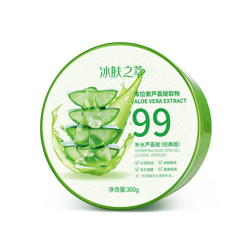 300g aloe vera gel skincare product in emulsion-gel formulation for face and body hydration
