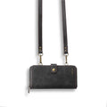 Black detachable wallet backpack leather flip phone case for Samsung Galaxy Note and Apple iPhone