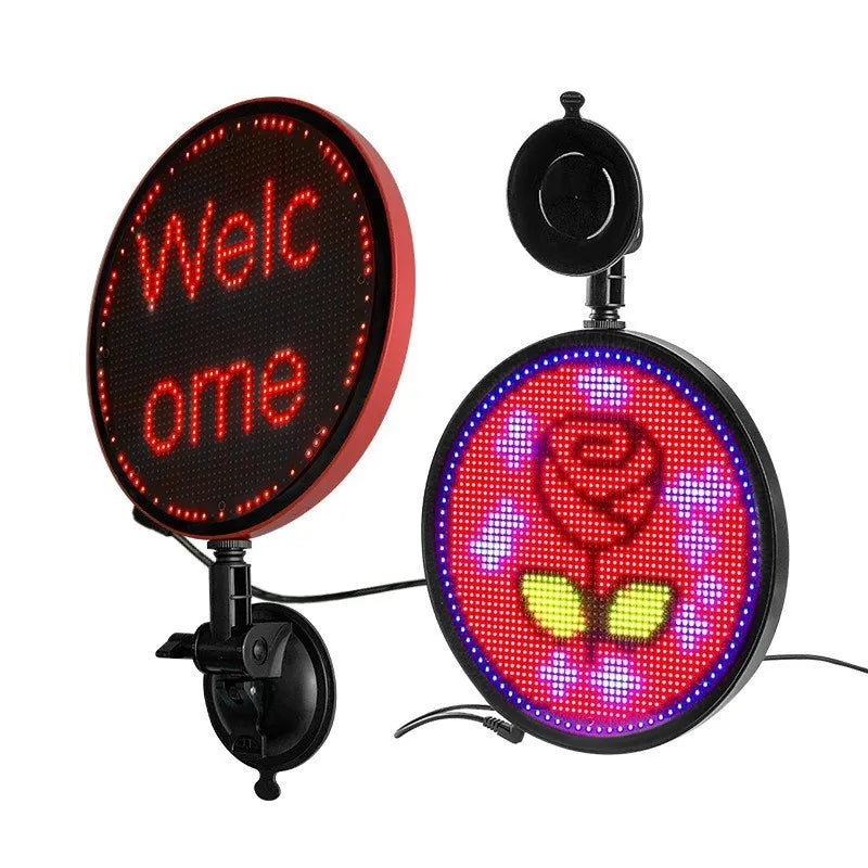 Car LED emoji light 225x225x19mm full colour display with 48x48 dots and ABS frame