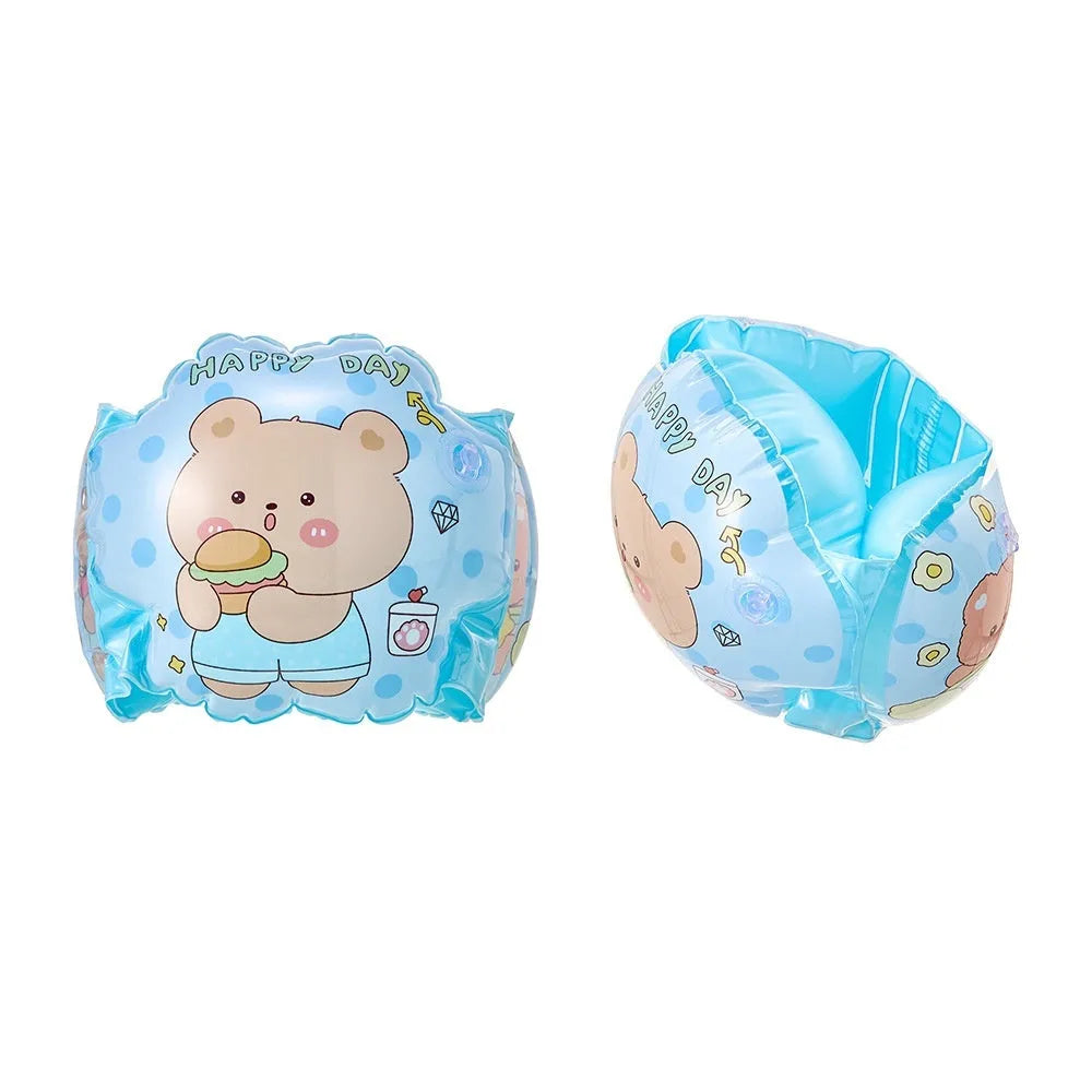 Personality Couple Kids Swimming Arm Floats PVC armband retro series cylinder blue