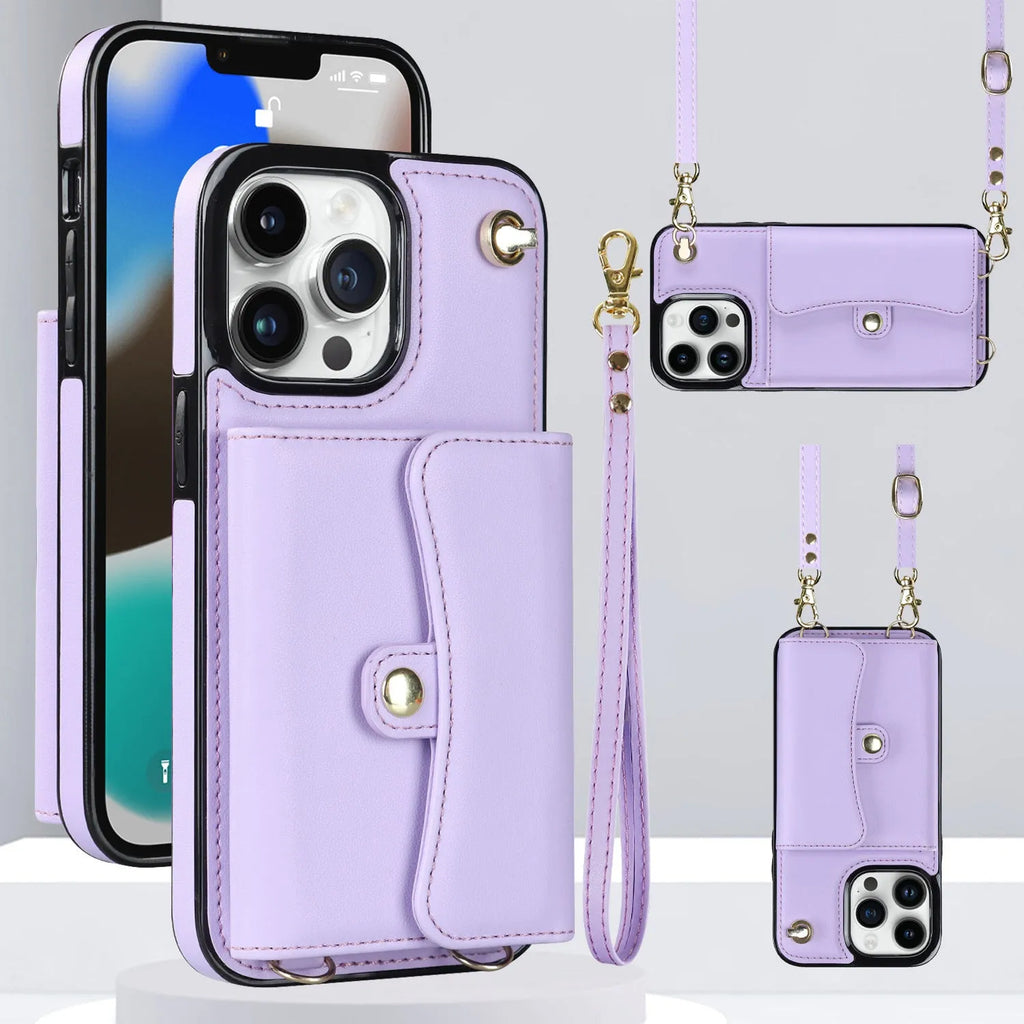 Crossbody TPU leather phone case for Samsung A13 4G 5G in mint green with card slots and strap
