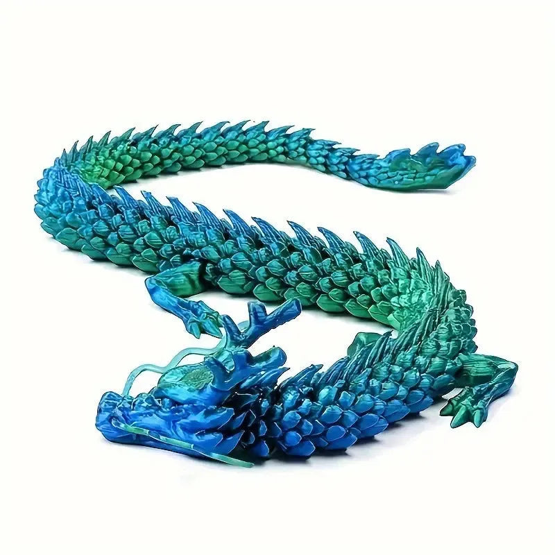 3D printed Chinese dragon car ornament in 30cm length with detailed plastic artwork