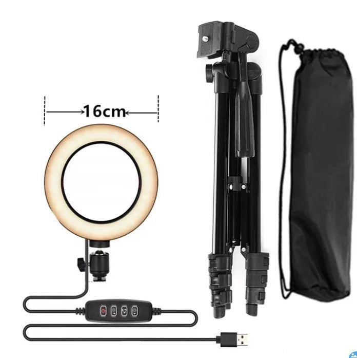 Adjustable live phone stand extended to maximum 110cm height holding a smartphone