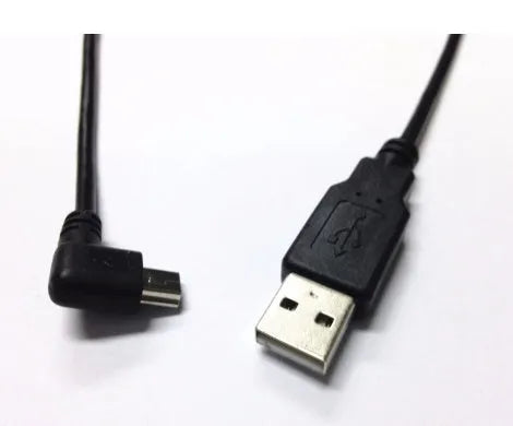 USB Mini 5Pin right angle male to USB 2.0 A male cable 0.2m for Chromecast, black PVC sheath