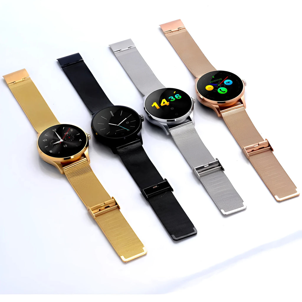K88H smart watch in black with heart rate and sleep monitoring on a 1.3-inch IPS screen