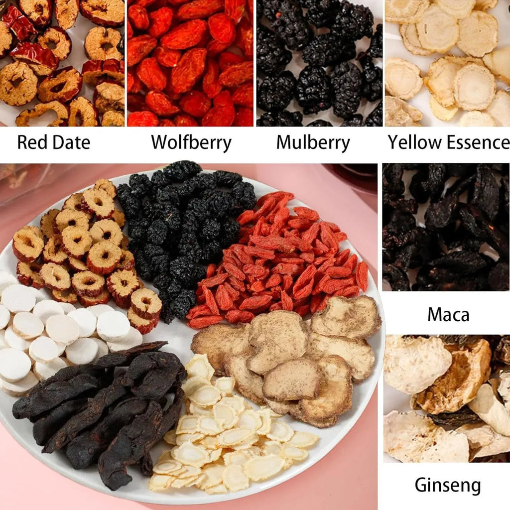 Ginseng Wubao Tea 5g x 20 pack transparent bag with sealwort maca mulberry red dates red goji