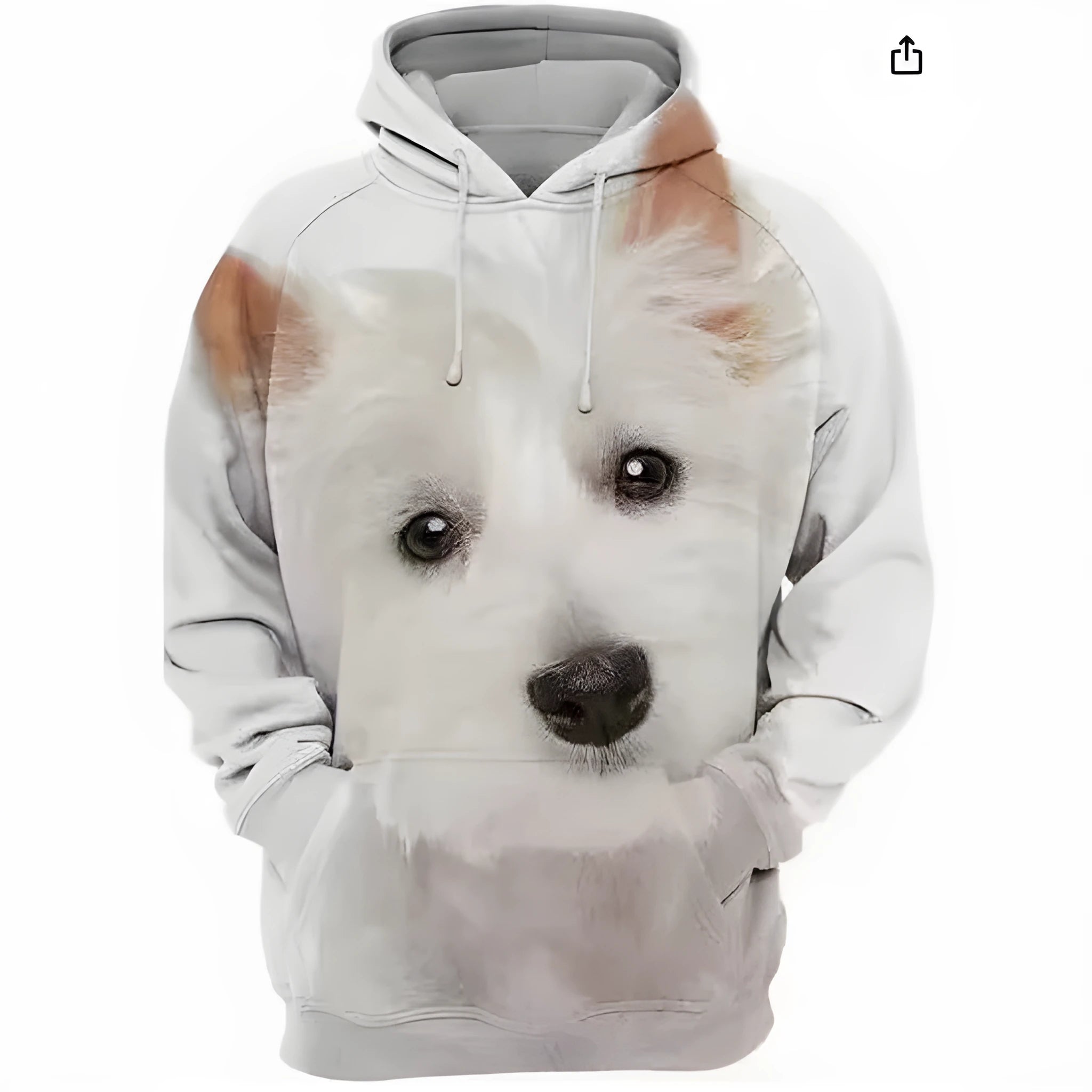 Men's loose fit digital print pullover hoodie in polyester blend fabric with hood and side pockets