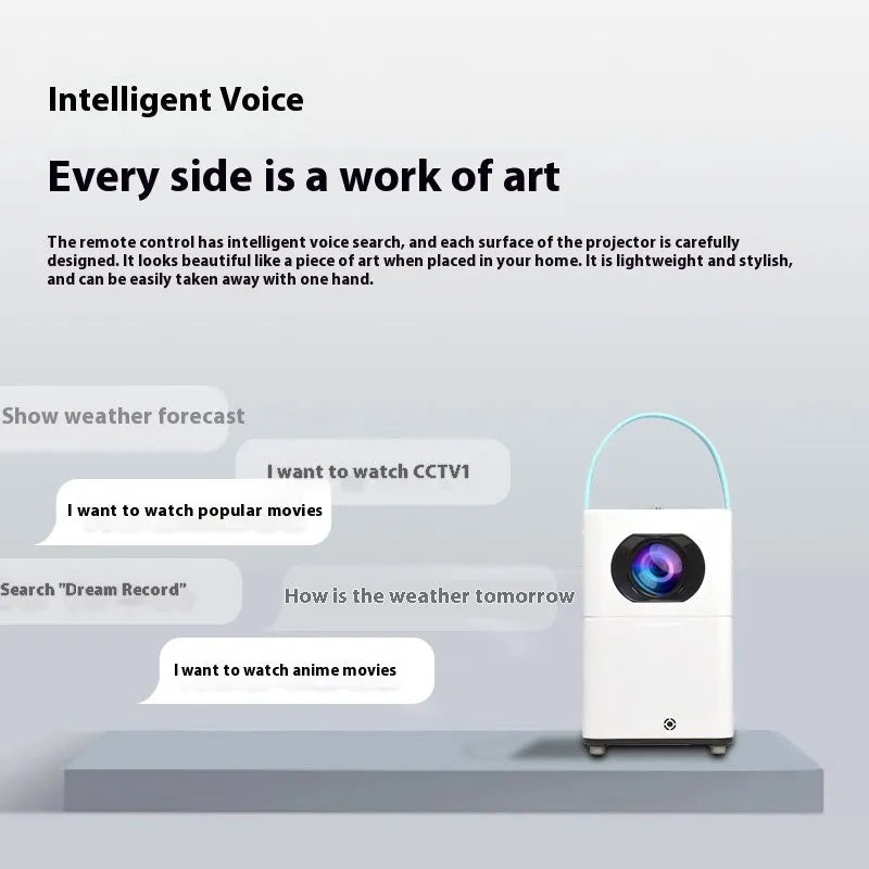 Smart HD home projector with Android voice control system and remote