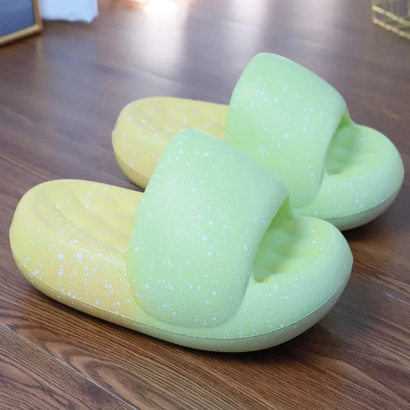 Mute toe ring slippers for women with EVA sole, 5cm heel and Starry Sky colour options