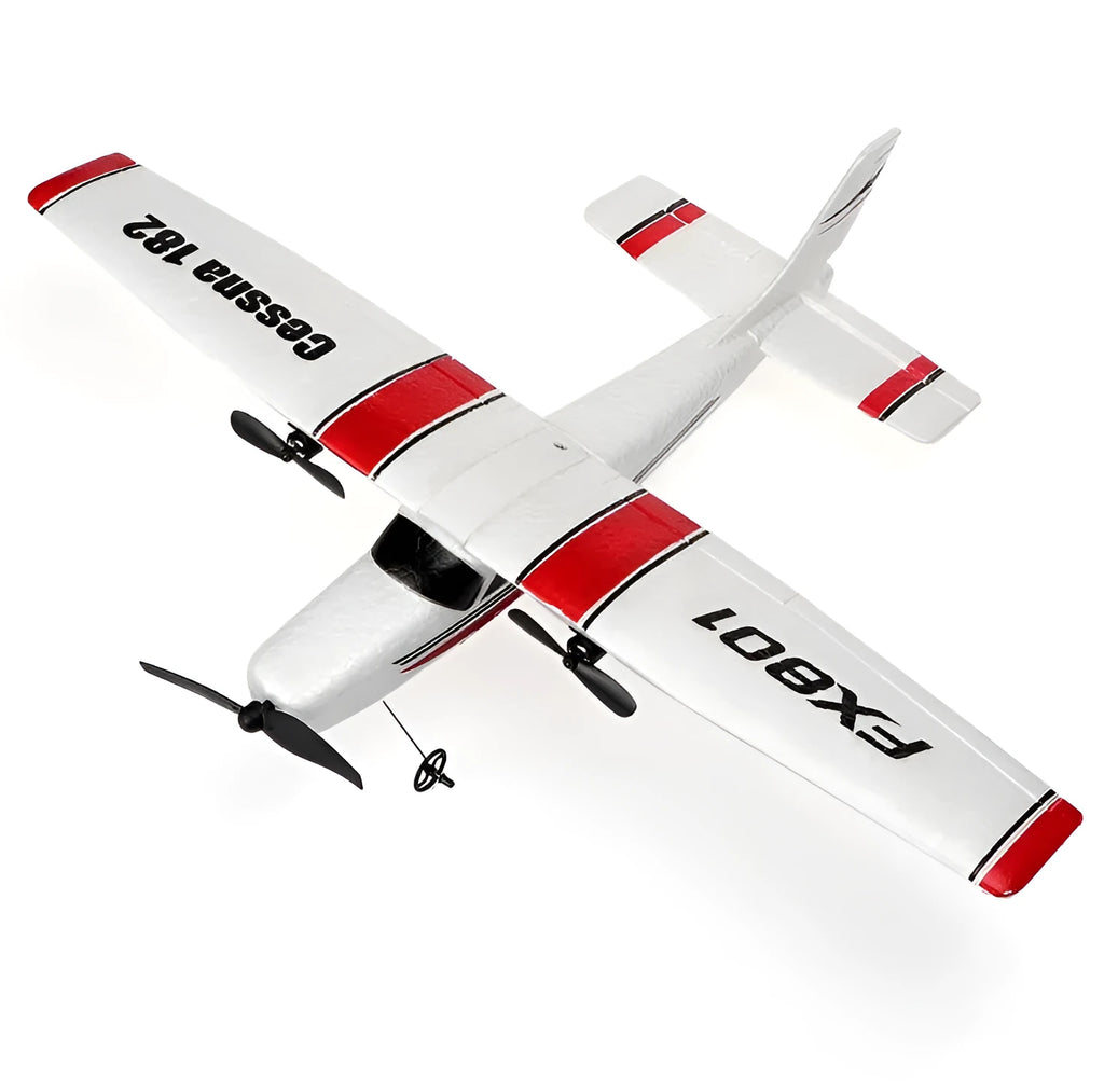 DIY Cessna 182 remote control glider made of EPP foam, 38.5 cm wingspan, orange and white colour scheme