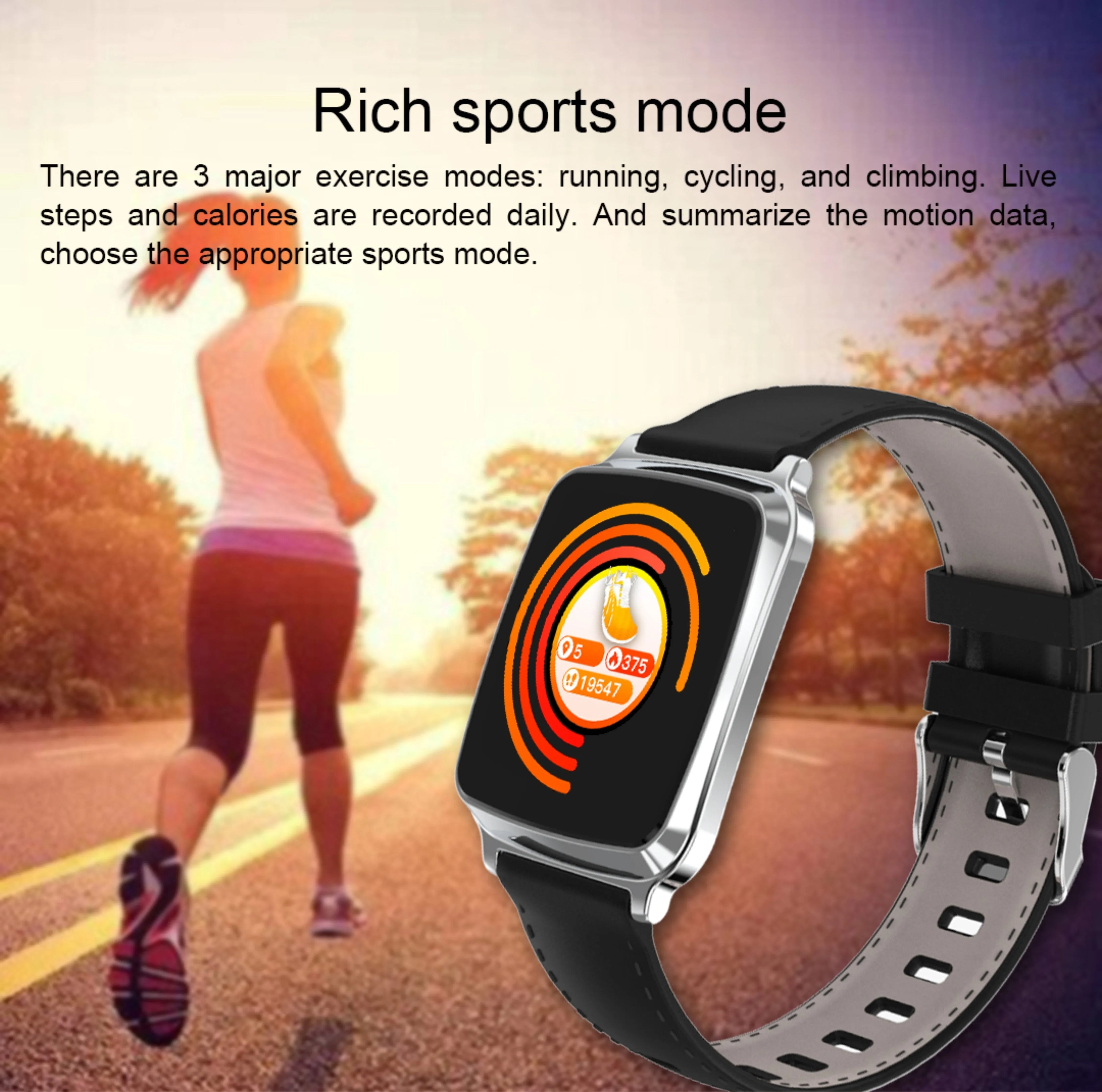 M8 smart fitness bracelet on a wrist showing heart rate data on its 2.5D glass screen.