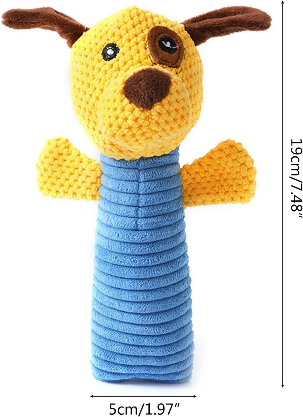 19cm dog squeaky chew toy in calves frogs puppies designs with dental cleaning texture