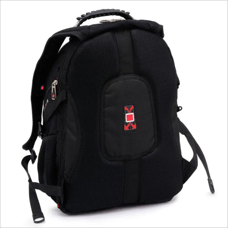 Black business computer backpack with three compartments for 12-15 inch laptops and organisation