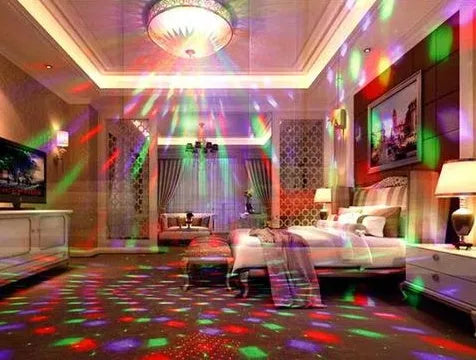 Black or white LED laser magic fan stage lighting equipment with dual laser beams and RGB LEDs