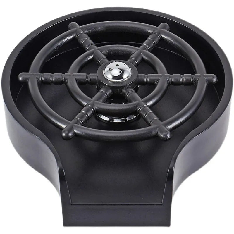 Automatic bar counter cup washer faucet with high-pressure nozzle in black or silver case