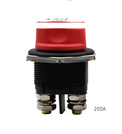 Battery disconnect switch with red detachable knob and thick wire screw for 50A 100A 200A car yacht RV use