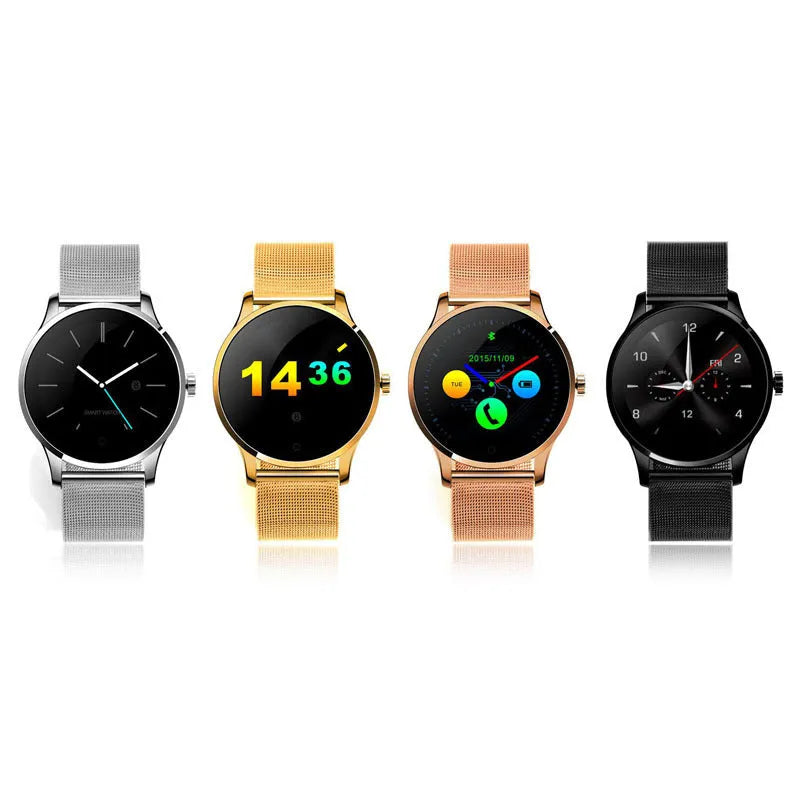 K88H smart watch in black with heart rate and sleep monitoring on a 1.3-inch IPS screen