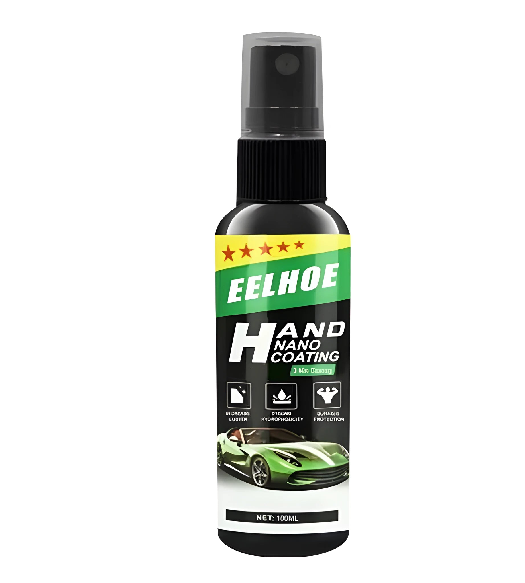 Nano coating car polish spray in a bottle, showing liquid ceramic coating for paint protection