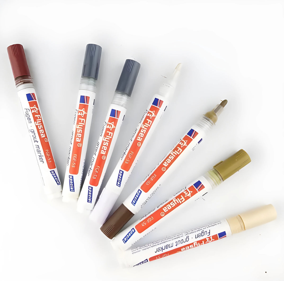 Tile gap grout coating marker pen for ceramic floor and wall tile crevice repair, available in six colours