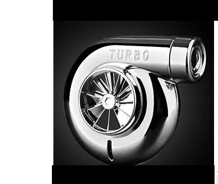 Spinning turbo air freshener clipped to car vent with ocean fragrance ABS plastic black colour