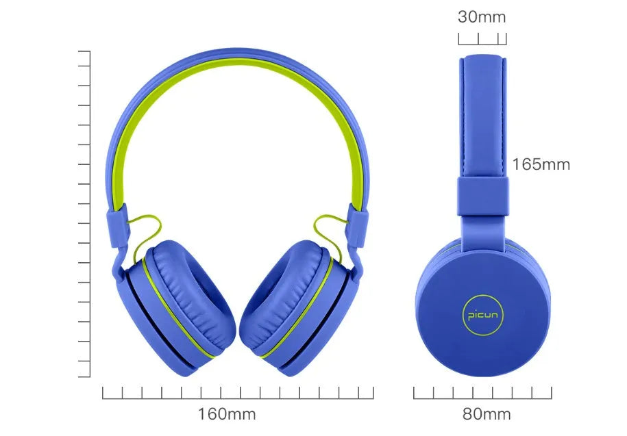 BENGOO C30 over-ear wired headphones in mint green with braided cable and 3.5mm plug