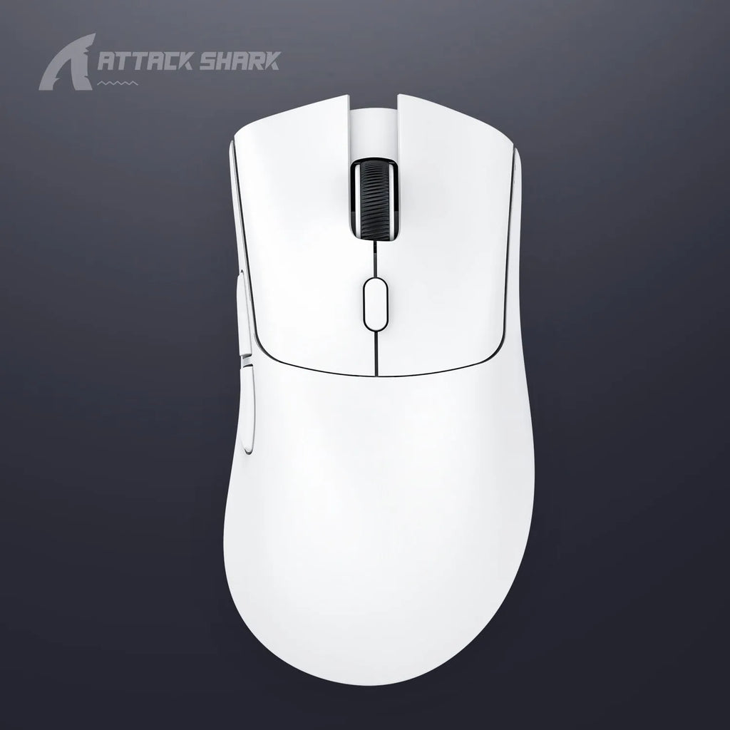 Attack Shark wireless Bluetooth gaming mouse in black, white, or red with three connection modes