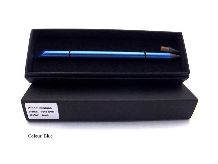 Silver Inkless Metal Pen with 0.5mm alloy nib, presented in box with spare nib and pen bag.