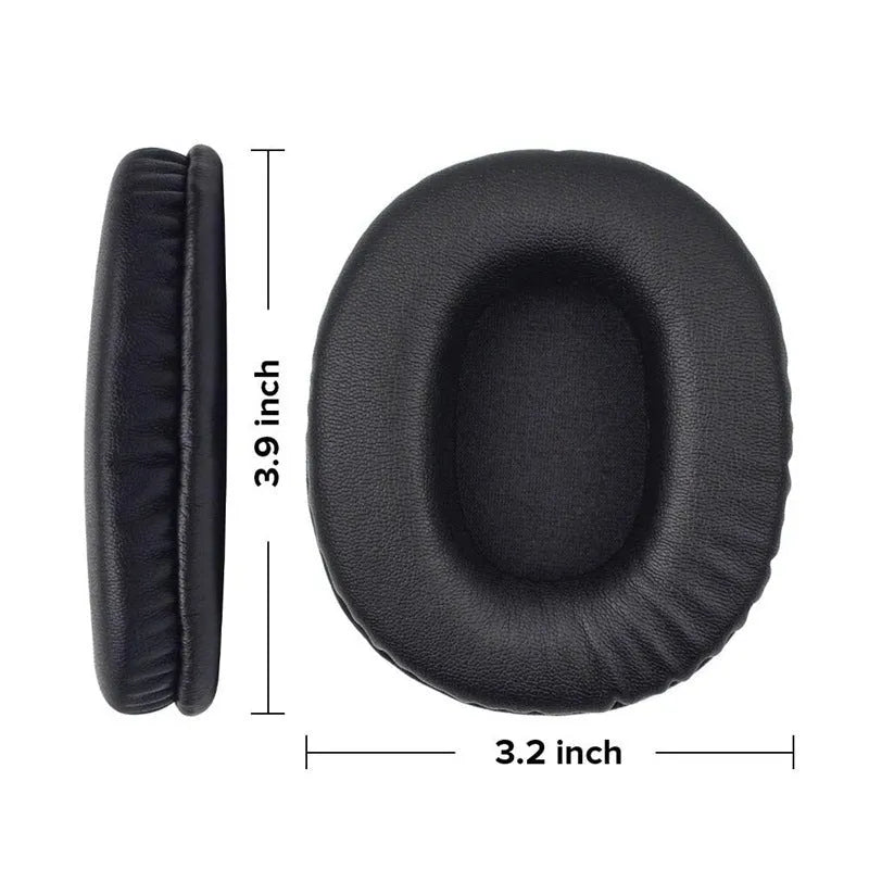 Two black soft PU leather headphone earmuff covers for Sony 1R model.