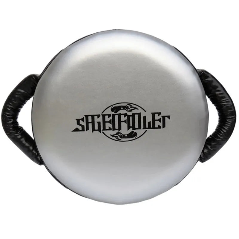 Handheld PU boxing shield target in fluorescent orange for martial arts training