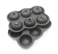Large silicone ice cube maker with six 4.5cm sphere cavities in black