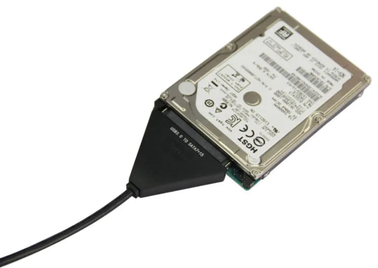 Black USB 3.0 to SATA 7+15 pin hard drive adapter cable with independent power connector