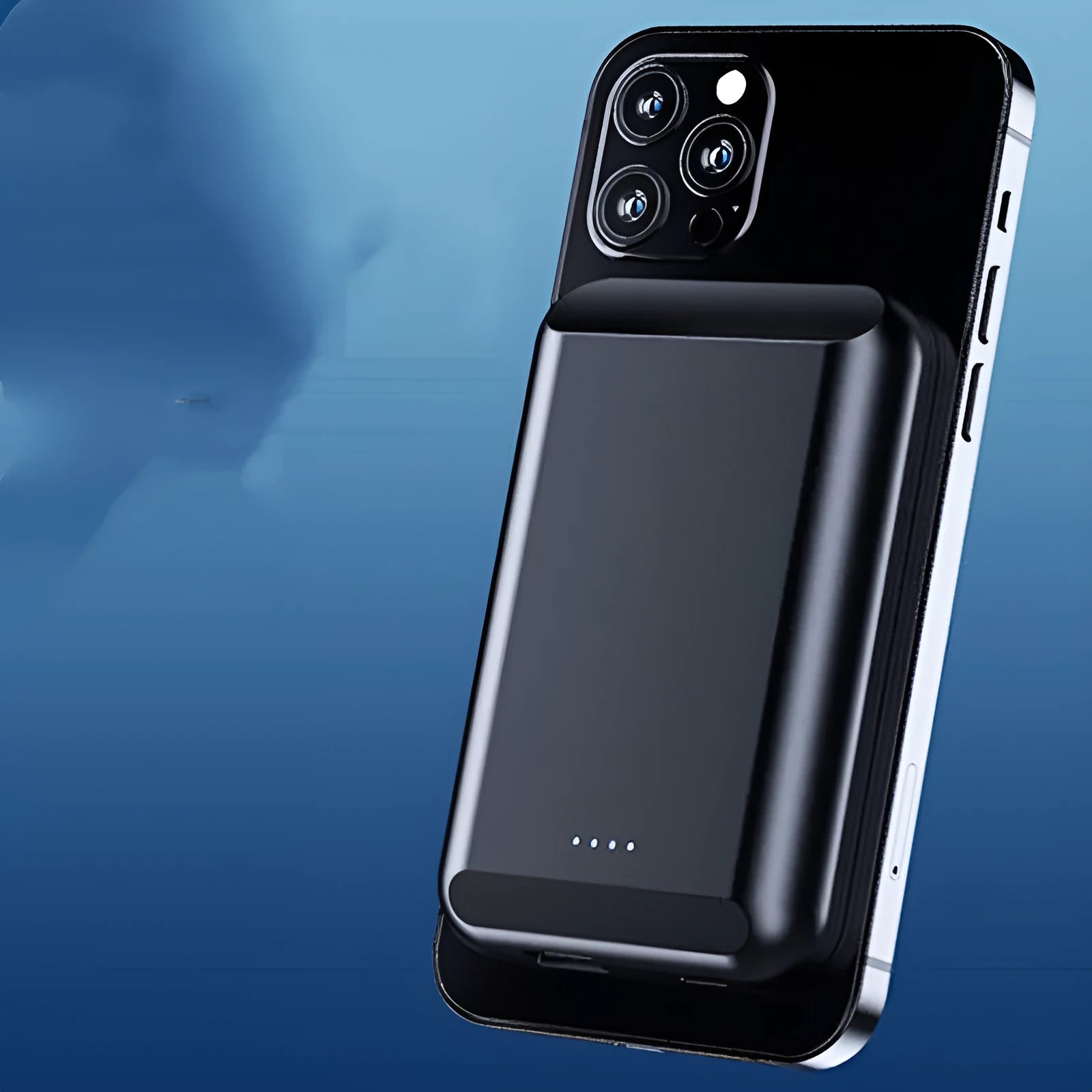 Magnetic wireless power bank showing five colour options: black, blue, green, pink, and white