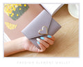 Mini change purse short wallet in PU with buckle closure, 7 card slots, 11.2cm x 9.2cm