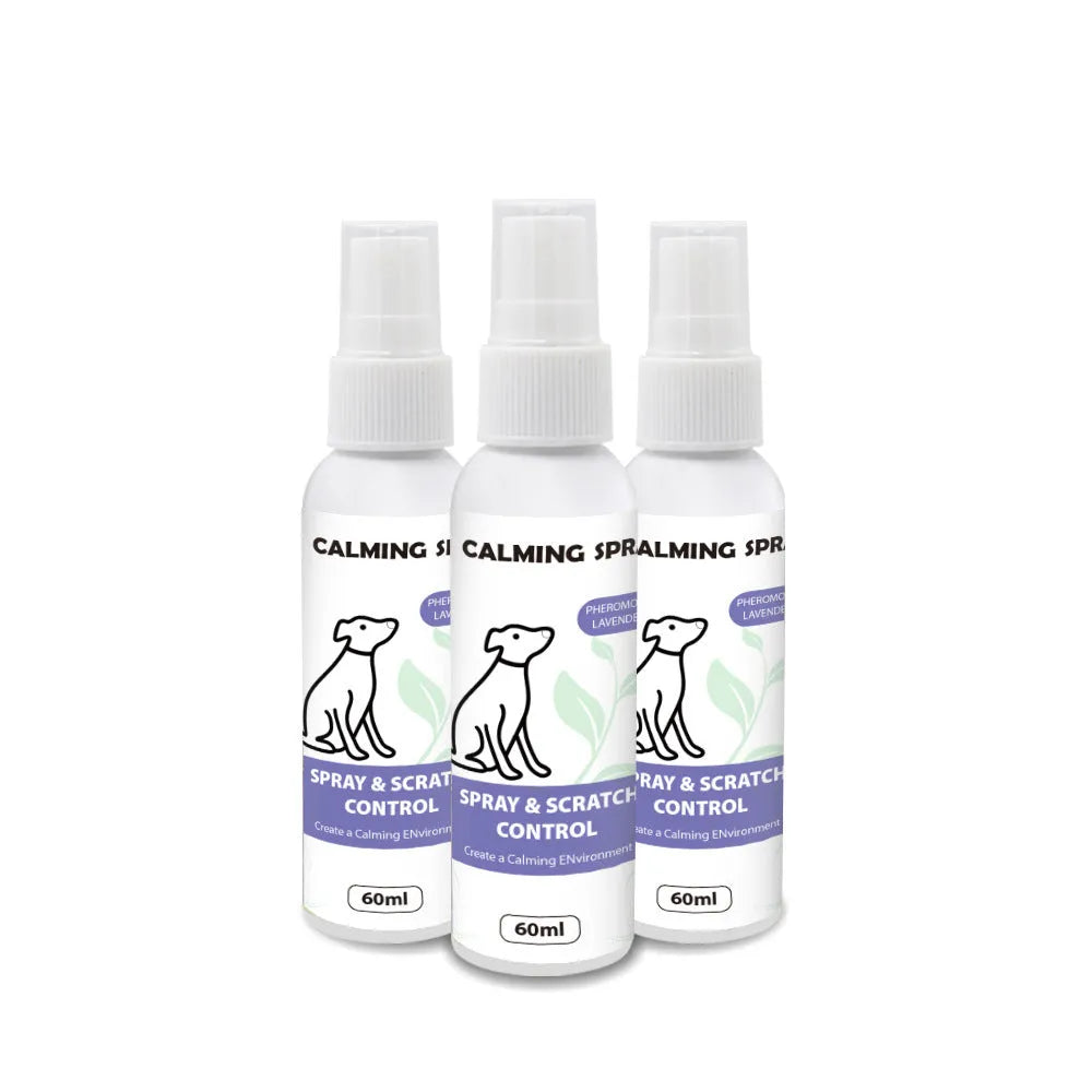 Organic oil formula pet calming spray 60ml in purple bottle for cats and dogs