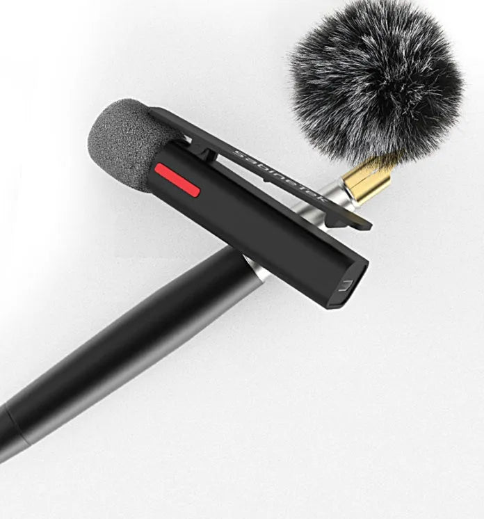 SmartMike+ wireless Bluetooth lavalier microphone for mobile phone Vlog recording, available in Black or White