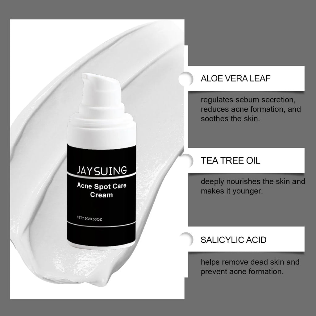 15g tube of hydrating acne cream with mint leaf, tea tree oil and aloe leaf ingredients