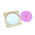 Baby Montessori Mirror Puzzle Toy wooden shape grab board with mirror for toddlers