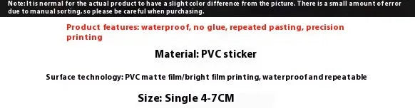 Pack of 50 sheets of fresh candy and small object design waterproof decorative stickers.