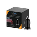 Black portable car deicer and charger unit measuring 5.5 by 2.3 centimetres