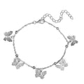 Handmade hollow butterfly anklet for women in gold or silver alloy with animal zodiac modelling