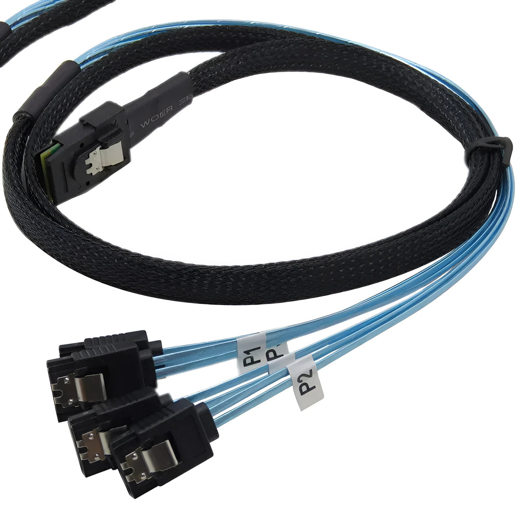 Straight head SAS server hard disk data cable with coaxial connectors