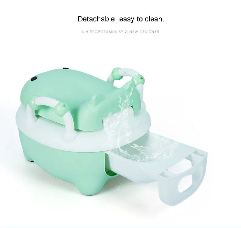Extra large children's toilet in blue with siphon flush and ground row drainage from Red Head Boat