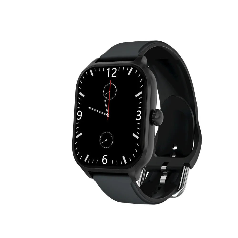 H9 smart watch with black silicone strap and 2.01in TFT screen displaying time