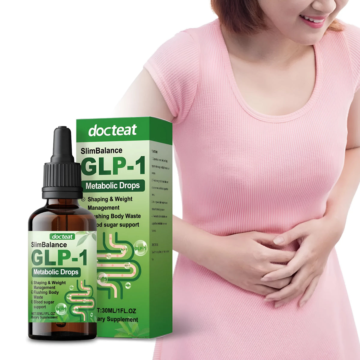 30ml intestinal dietary supplement droplet with inulin, cinnamon bark extract and milk thistle extracts