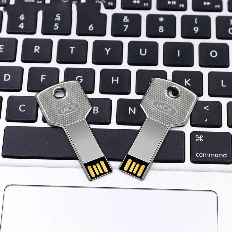 Ultra-thin white metal waterproof conjoined key USB drive 2.0 flash drive 16GB to 128GB