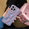 Simple solid colour water ripple TPU phone case with anti-fall and anti-fingerprint coating for iPhone