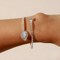 Silver metal water drop bracelet with diamond treatment and fashion OL style, single bracelet