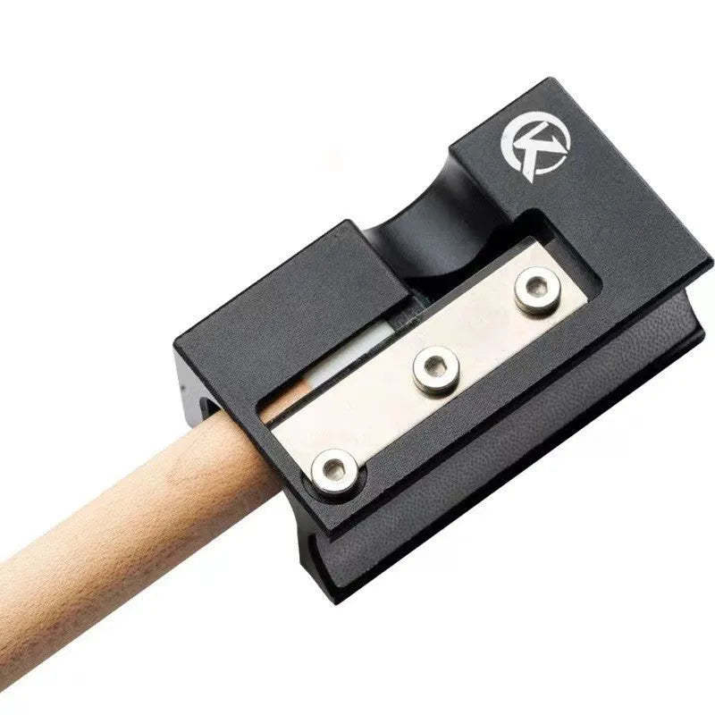 Black all-metal billiard rod head repair device for leather cue tip maintenance