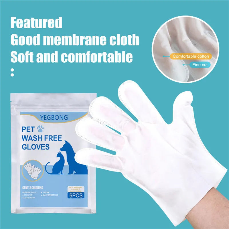 Bag of 6 disposable aluminium foil gloves for pet grooming and no-bath cleaning