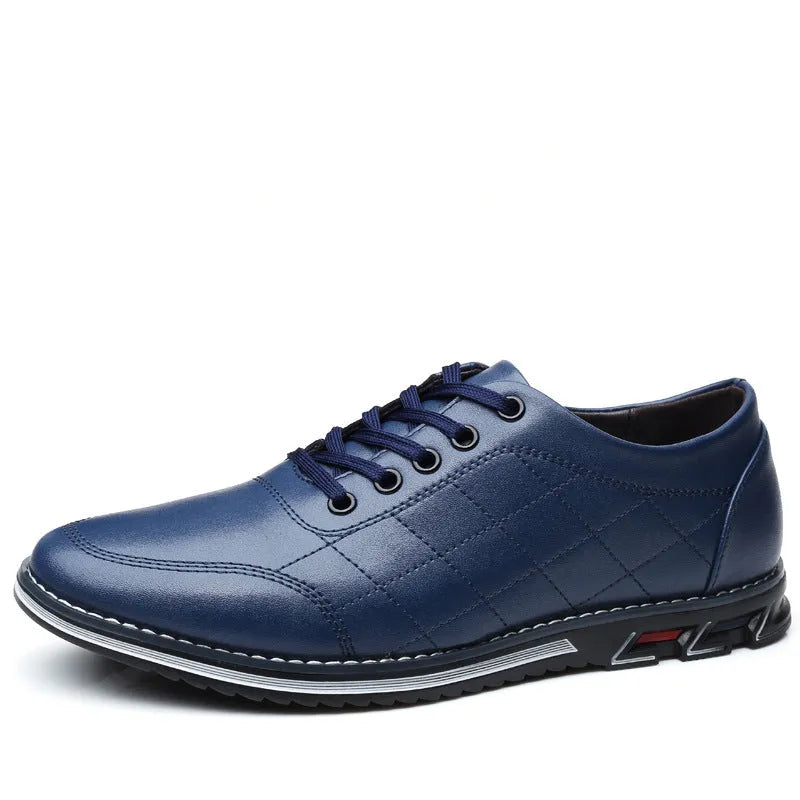Non-slip casual sports shoes with rubber sole, lace-up design, available in black, red, blue, white
